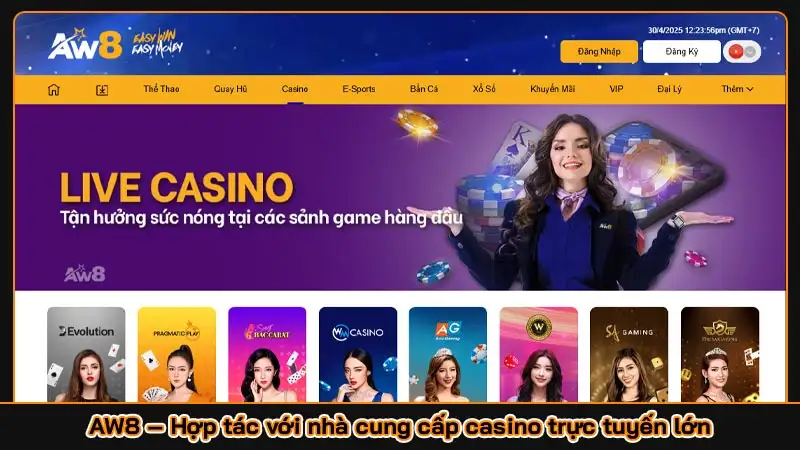 AW8 – Hợp tác với nhà cung cấp casino trực tuyến lớn