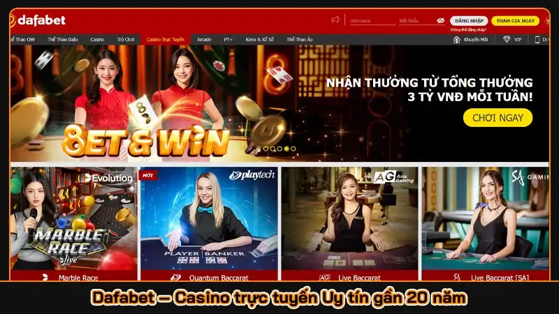 Dafabet – Casino trực tuyến Uy tín gần 20 năm