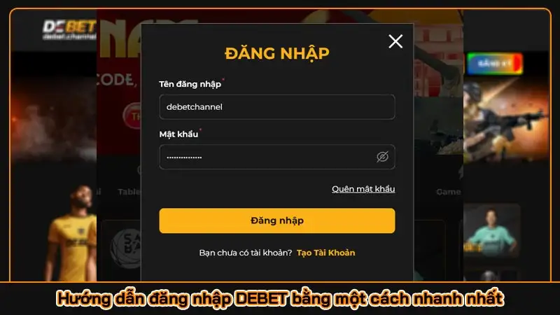 Hướng dẫn đăng nhập DEBET bằng một cách nhanh nhất Hướng dẫn đăng nhập DEBET bằng một cách nhanh nhất