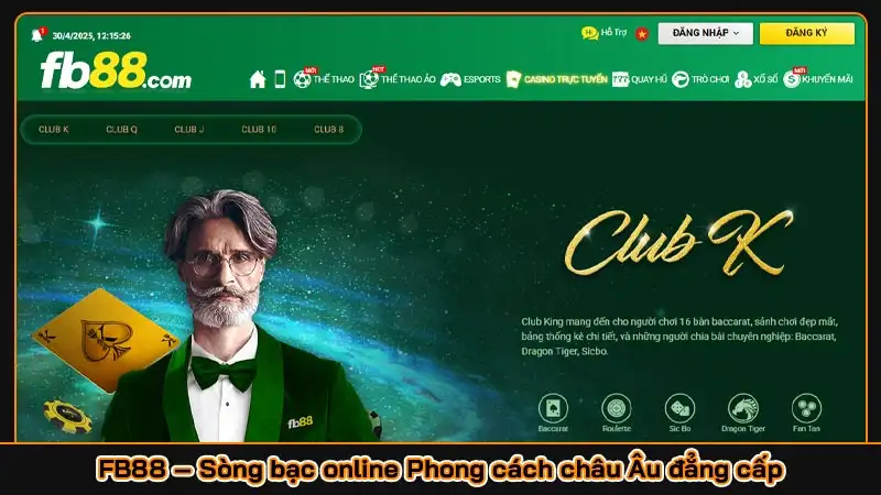 FB88 – Sòng bạc online phong cách châu Âu đẳng cấp