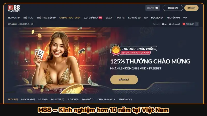 M88 – Kinh nghiệm hơn 10 năm tại Việt Nam