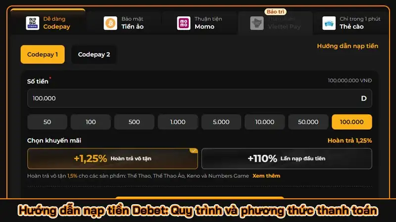 Hướng dẫn nạp tiền Debet: Quy trình và phương thức thanh toán Hướng dẫn nạp tiền Debet: Quy trình và phương thức thanh toán