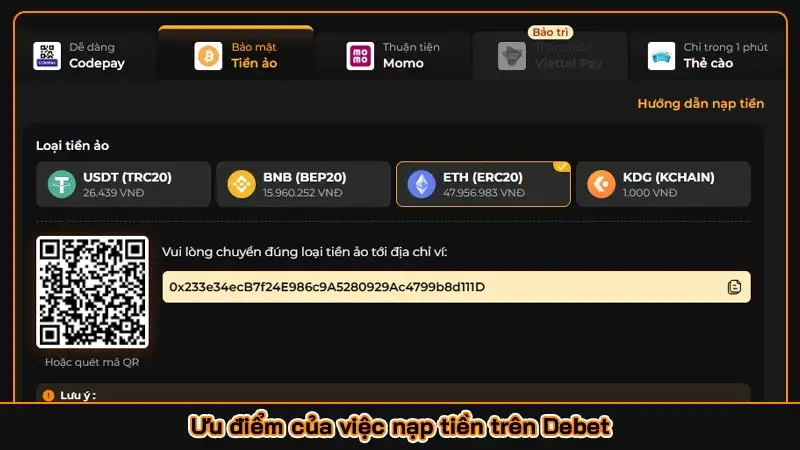 Hướng dẫn nạp tiền Debet: Quy trình và phương thức thanh toán Ưu điểm của việc nạp tiền trên Debet
