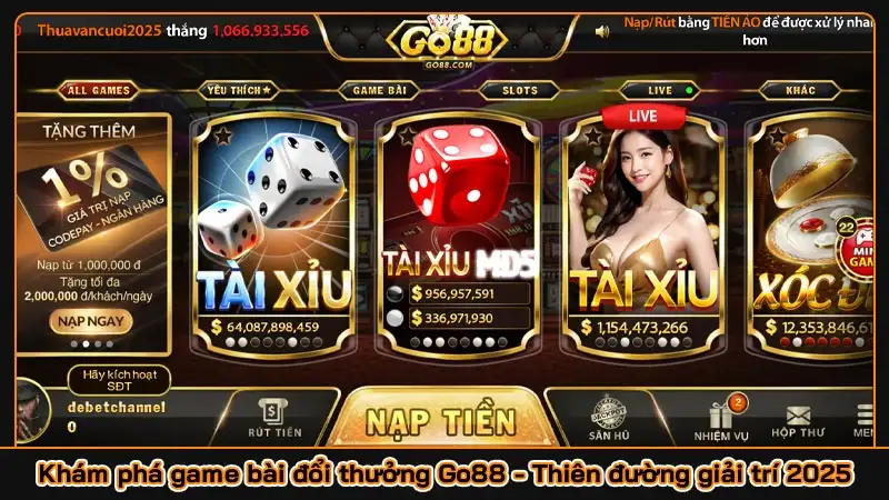 Khám phá game bài đổi thưởng Go88 - Thiên đường giải trí 2025